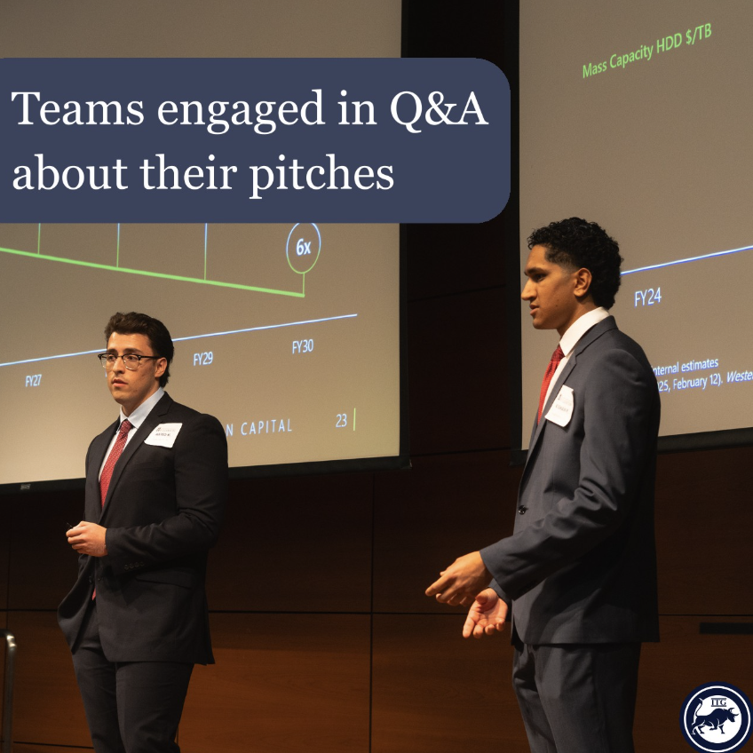 Teams engaged in Q&A about their pitches